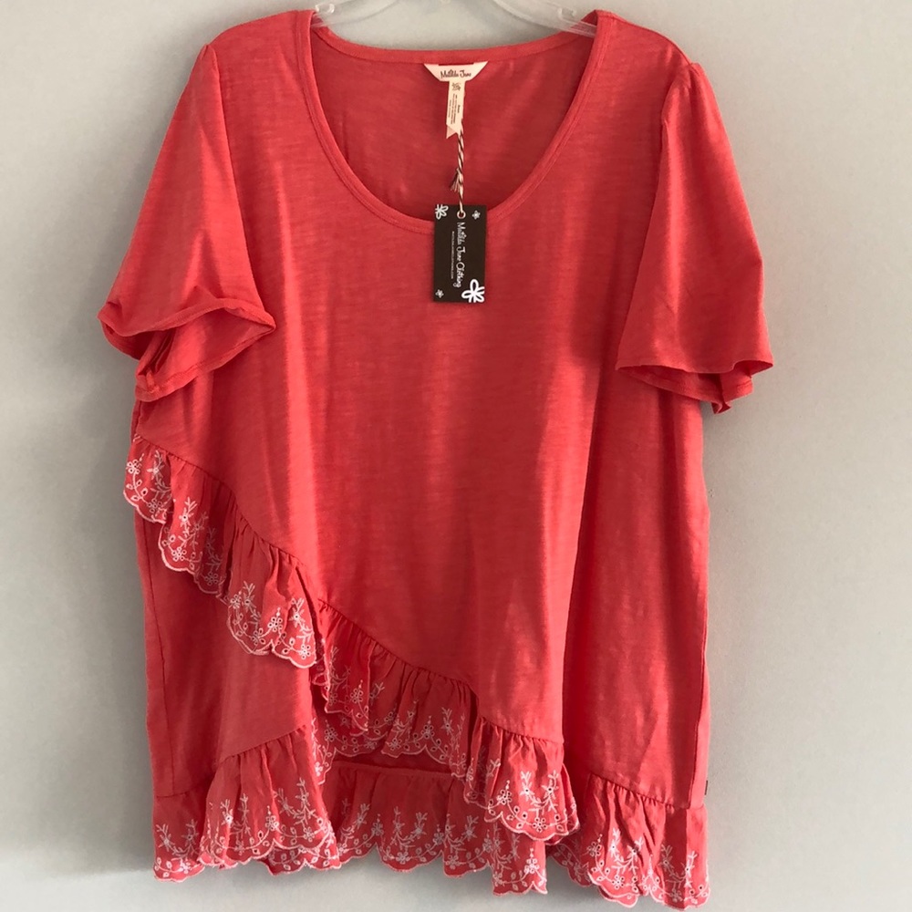 Matilda Jane Eureka Springs Embroidered Ruffle Top